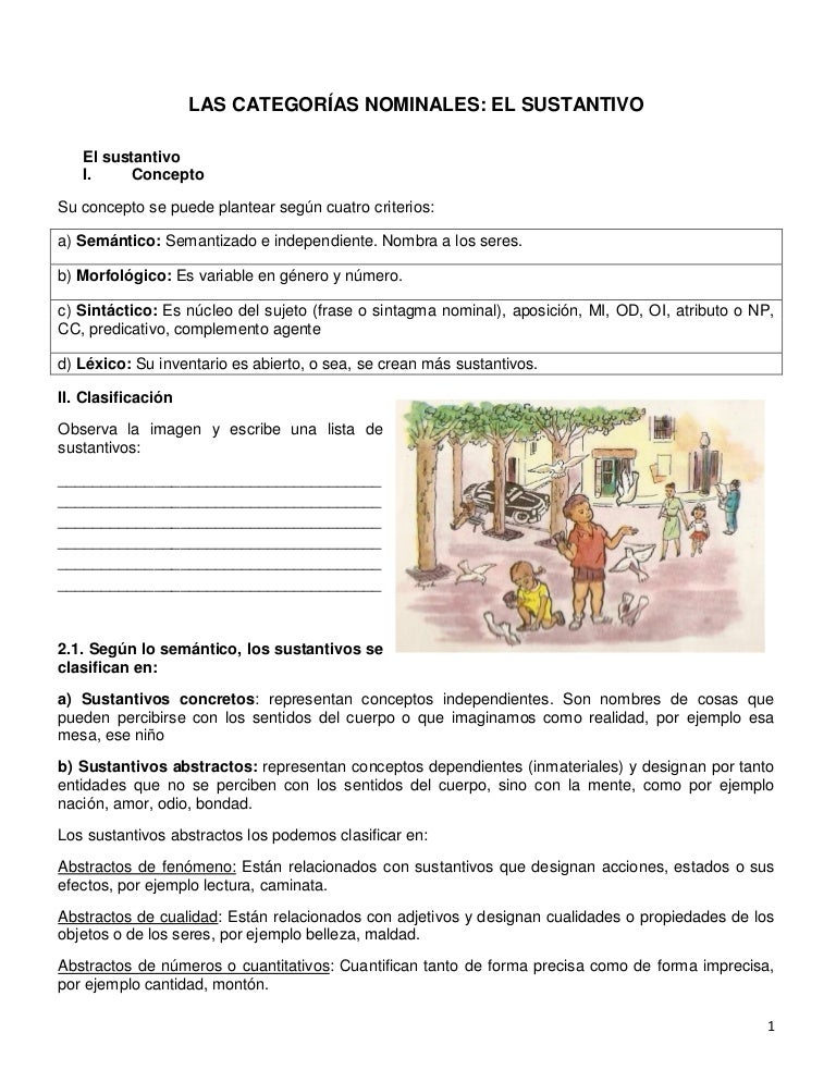 El Sustantivo Material De Clase