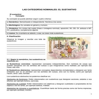 El sustantivo, material de clase