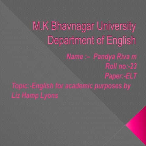 English for academic purposes