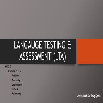 RELIABILTY (Language Assessment) (Inter-rater reliability .pptx