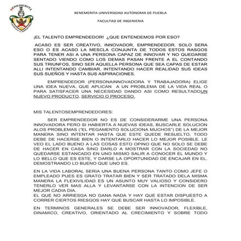 El talento emprendedor