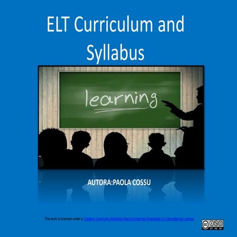Elt curriculum and syllabus