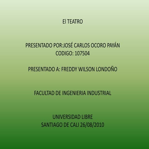 El teatro | PPTX