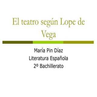 El teatro según lope de vega