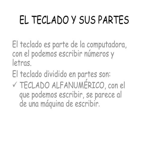 El teclado y sus partes