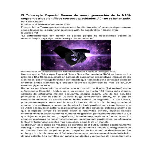 El Telescopio Espacial Roman de nueva generación de la NASA sorprende a los c...