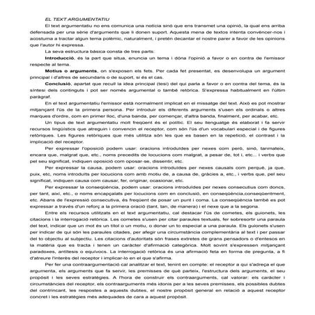 El text argumentatiu