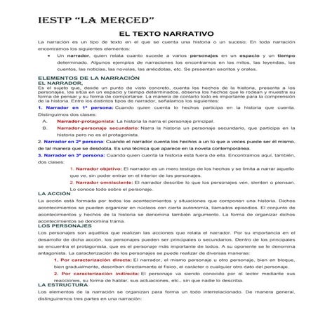 EL TEXTO NARRATIVO