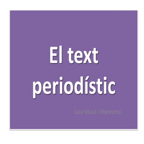 El text periodístic