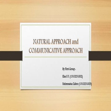 natural and communicatif approach