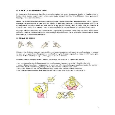 El toque de dedos. voleibol