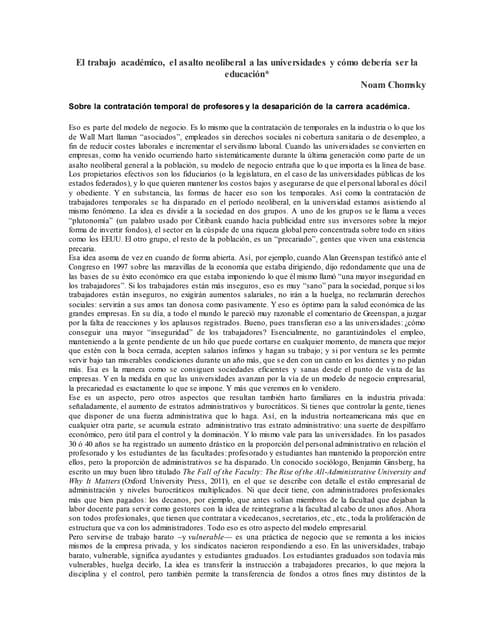 El trabajo académico chomsky