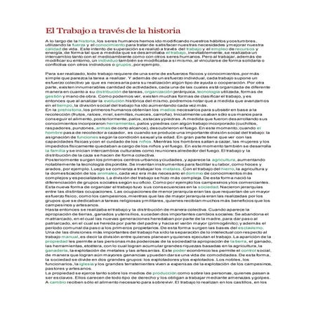 El trabajo a través de la historia | DOCX