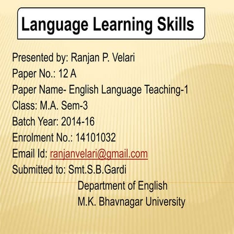 Language Learning Skills