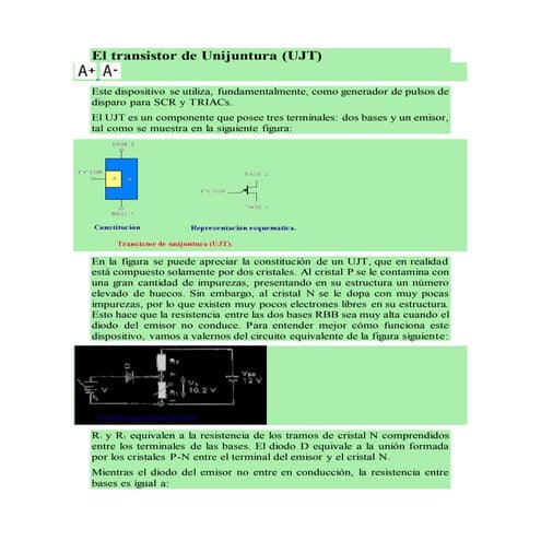 El transistor de unijuntura