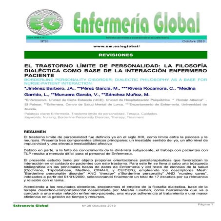 El trastorno limite de la personalidad. la filosofia dialectica como base de ...
