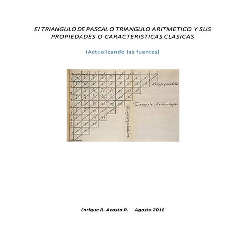 El triangulo de pascal o triangulo aritmetico y sus propiedades o ...