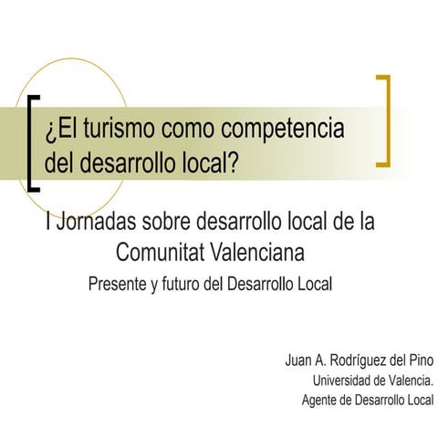 El turismo como competencia del desarrollo local