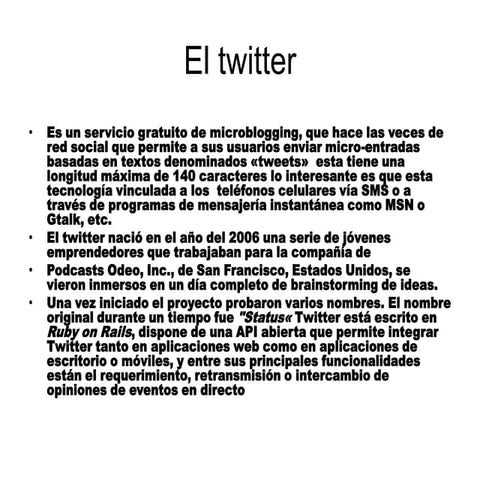 Historia del twitter | PPTX