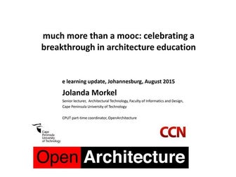 much more than a mooc: celebrating a breakthrough in architecture education