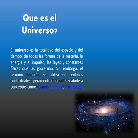 El Universo y el Sistema Solar