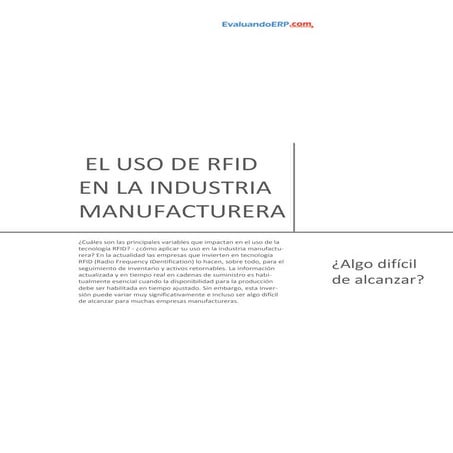 El uso de rfid en la industria manufacturera