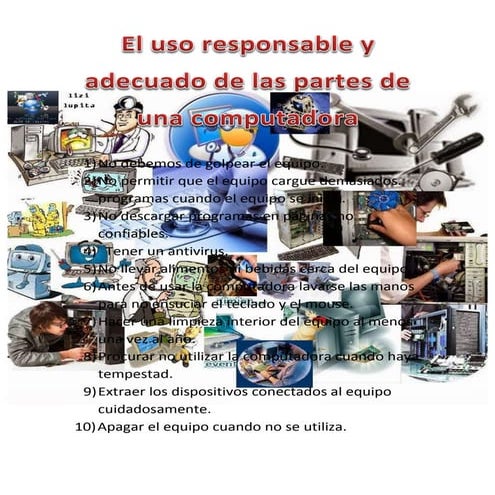 El uso responsable y adecuado de las partes de la computadora | PDF
