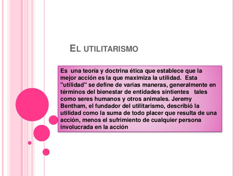 El utilitarismo filosofia