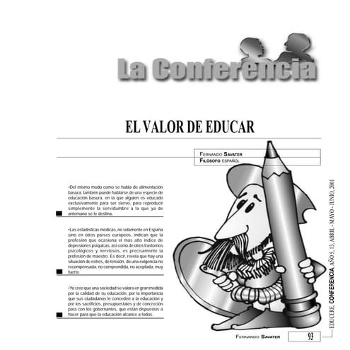 El valor de educar, fernando savater, educere