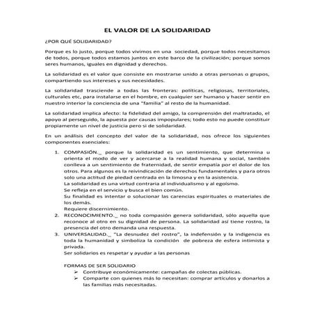 El valor de la solidaridad. | PDF