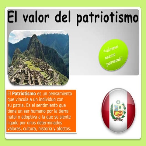 El valor del patriotismo | PPTX
