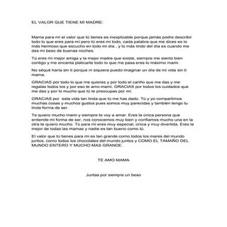 El valor que tiene mi madre
