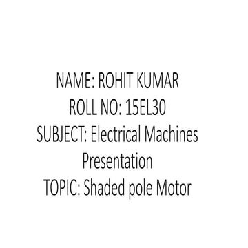 Pole Shade Motors