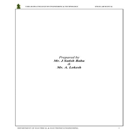 Electrical machines 2 lab manual