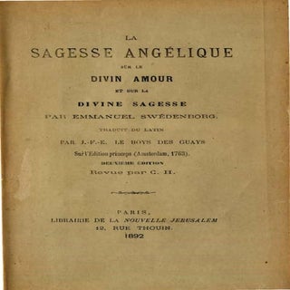 Em Swedenborg La Sagesse Angelique ...