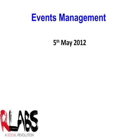 RLabs Events Management Week 1