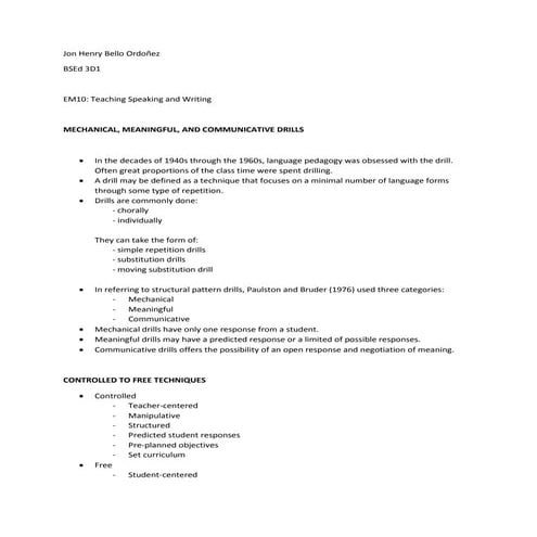 EM10 - Taxonomy of Techniques