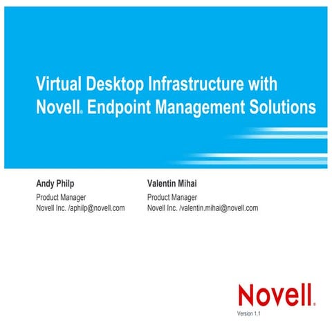 Virtual Desktop Infrastructure with Novell Endpoint Management Solutions