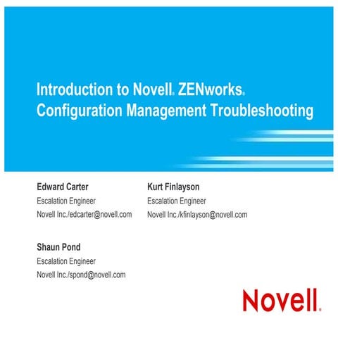 Introduction to Novell ZENworks Configuration Management Troubleshooting