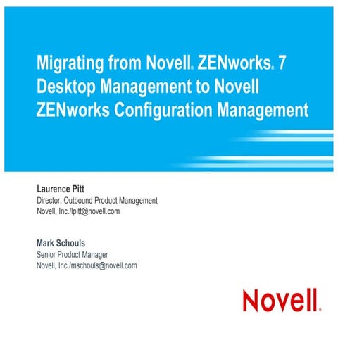 Migrating from Novell ZENworks 7 Desktop Management to Novell ZENworks Config...