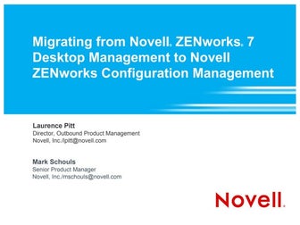 Migrating from Novell ZENworks 7 Desktop Management to Novell ZENworks Config...
