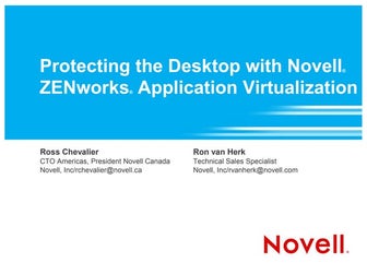 Protecting the Desktop with Novell ZENworks Application Virtualization