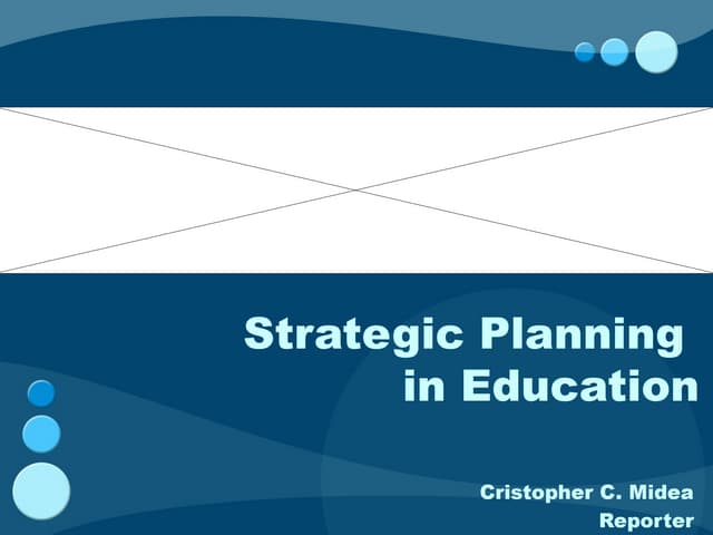 Building A STRATEGIC PLAN For An Educational Institution