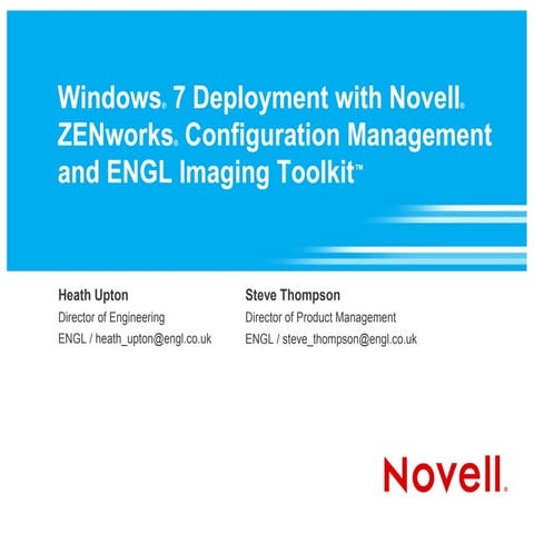 Windows 7 Deployment with Novell ZENworks Configuration Management and ENGL I...