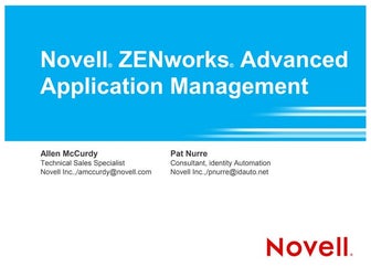 Novell ZENworks Advanced Application Management
