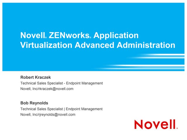 Novell ZENworks Application Virtualization Advanced Administration