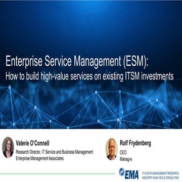 Enterprise Service Management (ESM): How to Build High-Value Services on Exis...