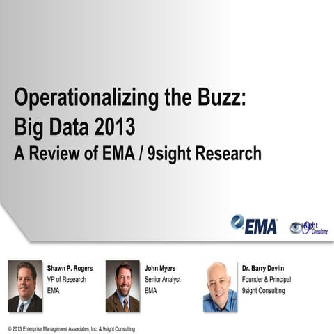 EMA Analyst Slides: 2013 Big Data Research Results