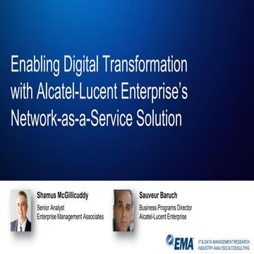 Enabling Digital Transformation with Alcatel-Lucent Enterprise’s Network-as-a...