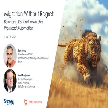 Migration Without Regret: Balancing Risk and Reward in Workload Automation Mo...